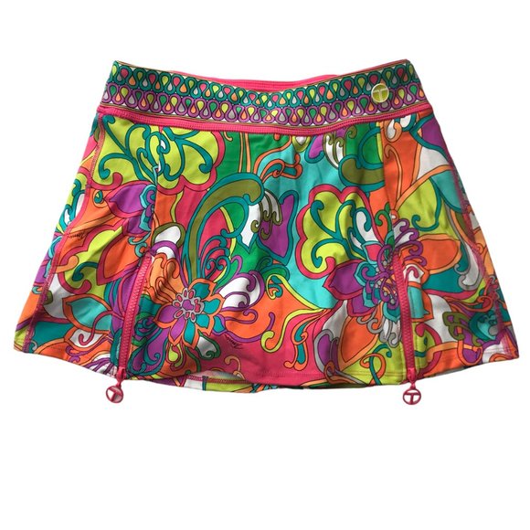 TRINA TURK RECREATION Colorful Skirt Athletic Tennis / Golf.Pink orange Flora